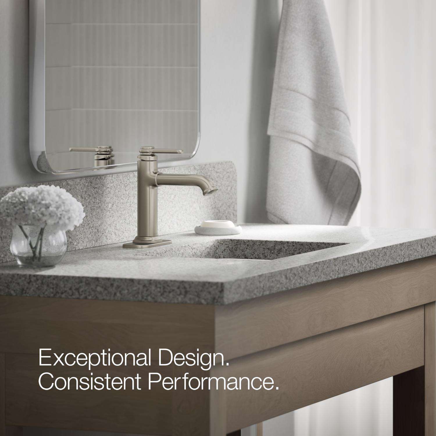 Kohler Envelu Brushed Nickel Modern Single-Handle Bathroom Sink Faucet 4 in. - Image 4