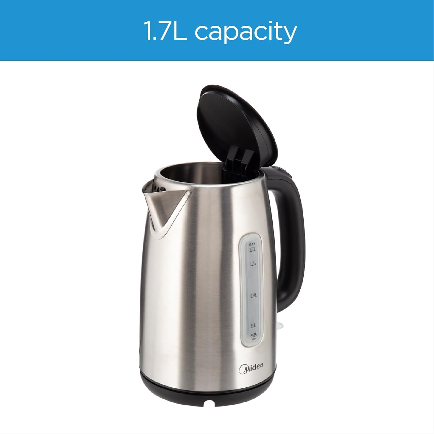 Midea Electric Kettle 1.7L Stainless Steel MK17S30D2 - Image 2